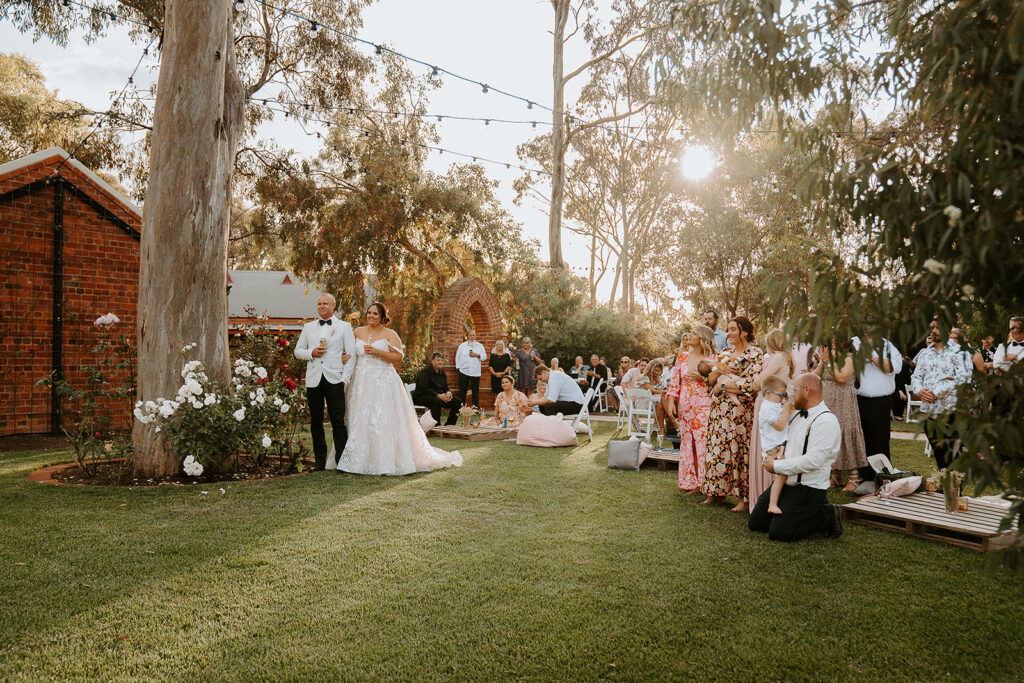 Outdoor reception at Waratah Weddings Bendigo